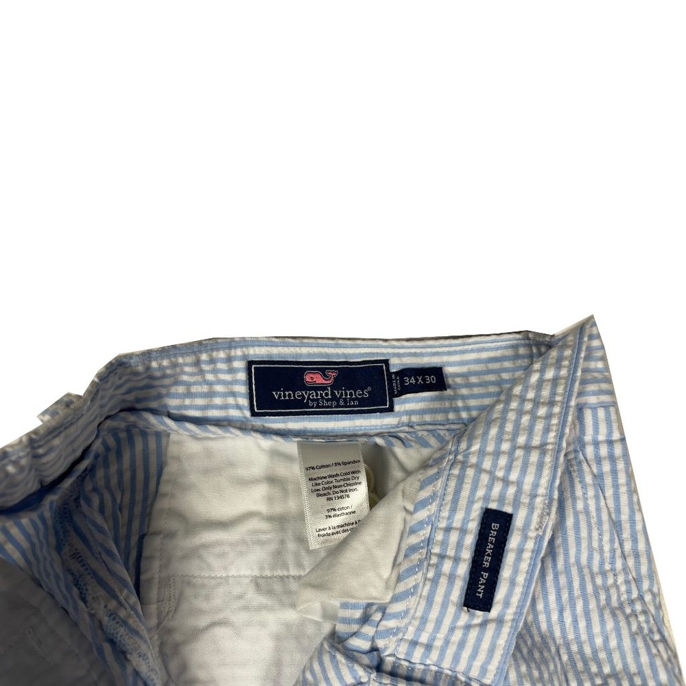 Seersucker Chino/Breaker Pants - Vineyard Vines - Men's 34x30 - Picture 4 of 4